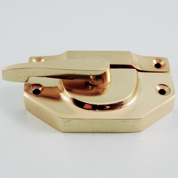 THD194/PB • Non-Locking • Polished Brass • Modern Sash Fastener